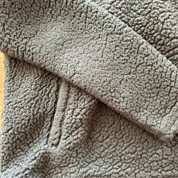 Abercrombie Women Sherpa Fleece 1/4 Zip Pullover S Soft Pocket Olive Green Army - Picture 7 of 7